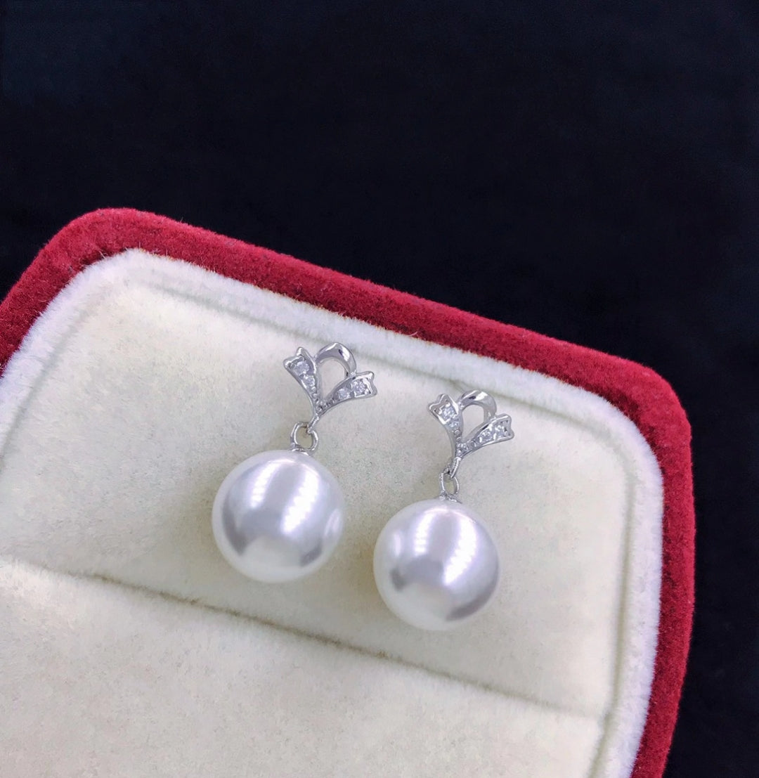 sterling silver S925 pearl earring setting  SDE037-045