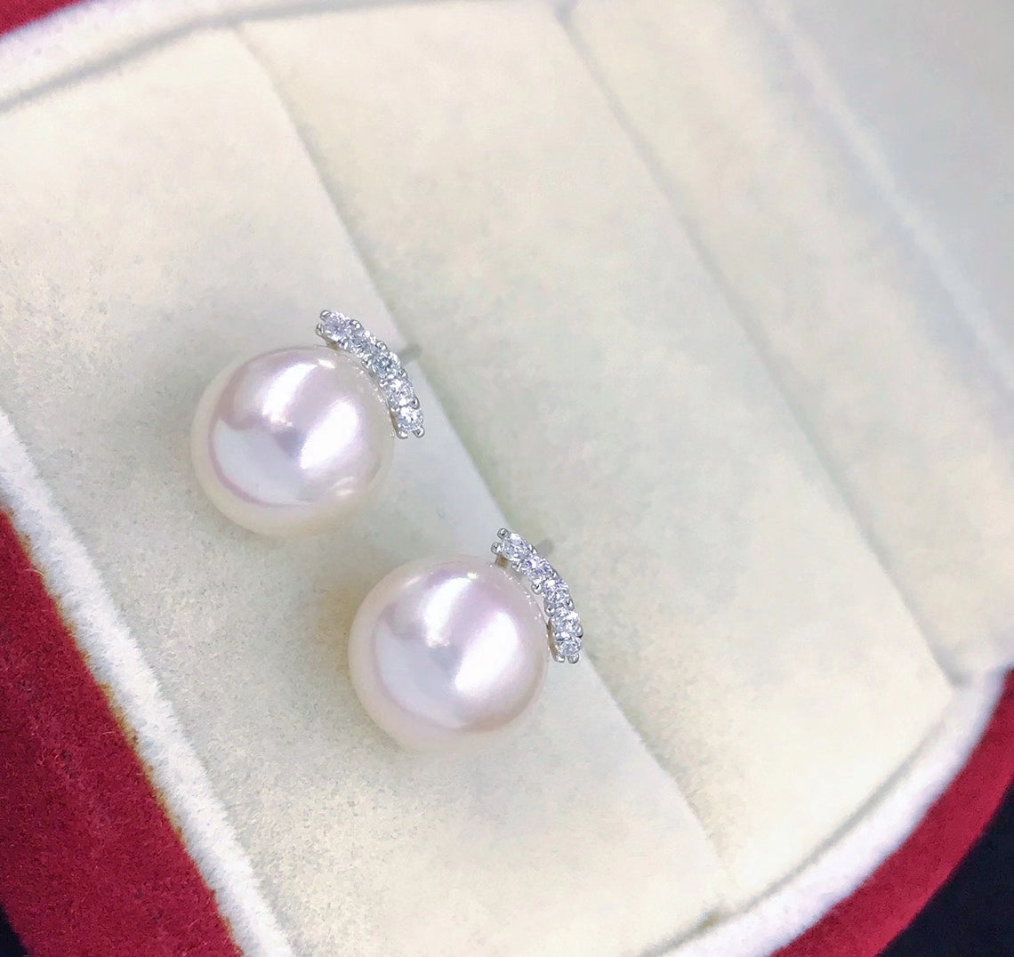 sterling silver S925 pearl earring setting  SDE037-045