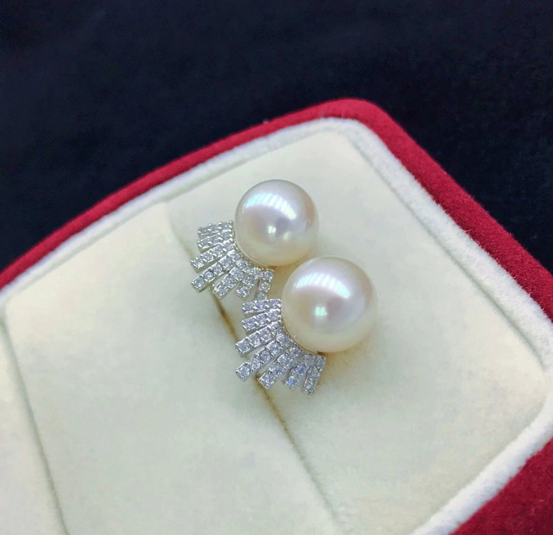 sterling silver S925 pearl earring setting  SDE046-054