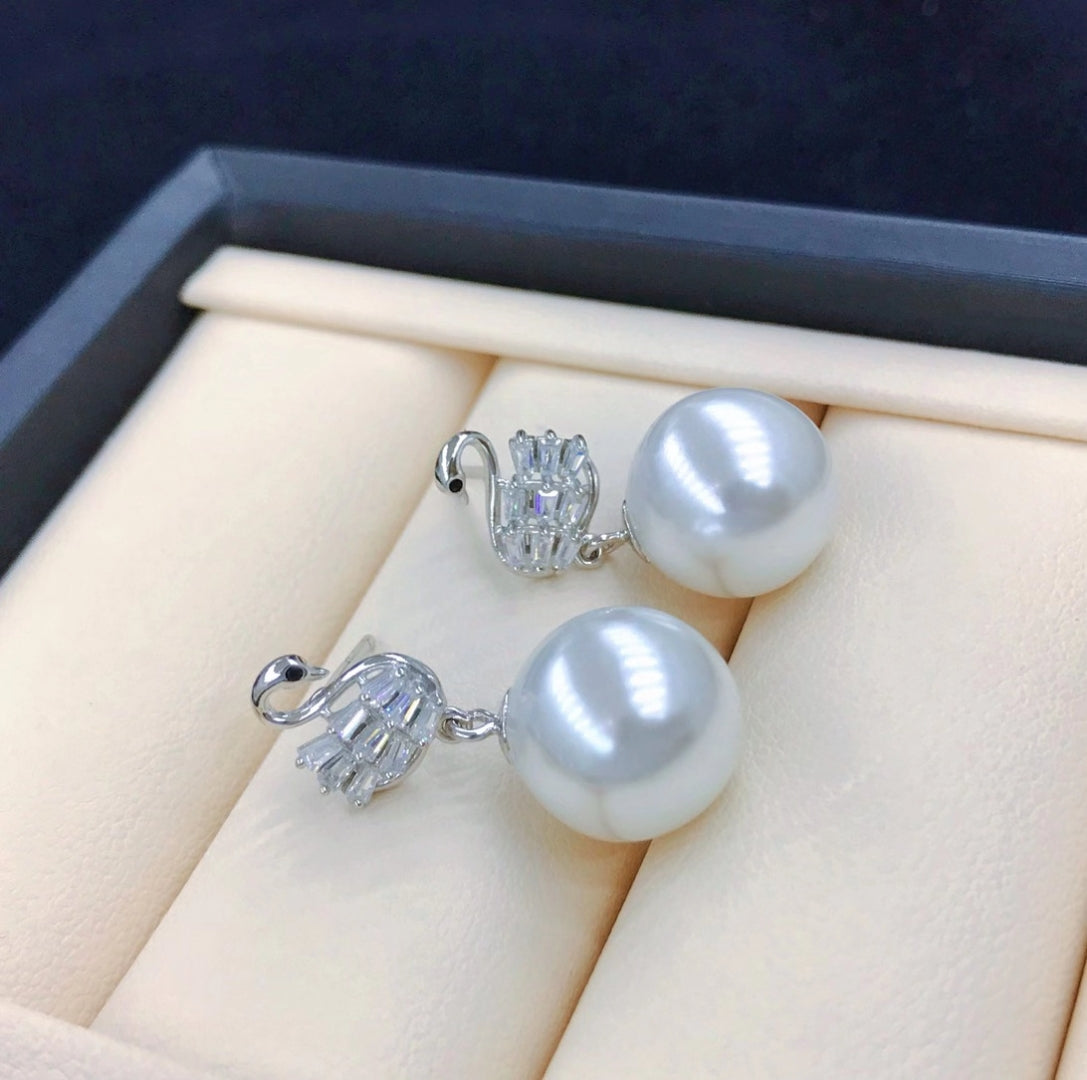 sterling silver S925 pearl earring setting  SDE046-054