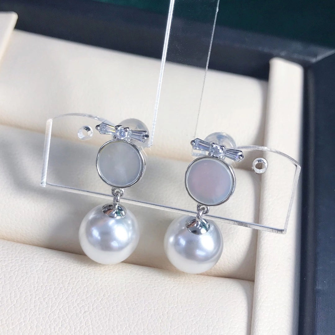 sterling silver S925 pearl earring setting  SDE073-081