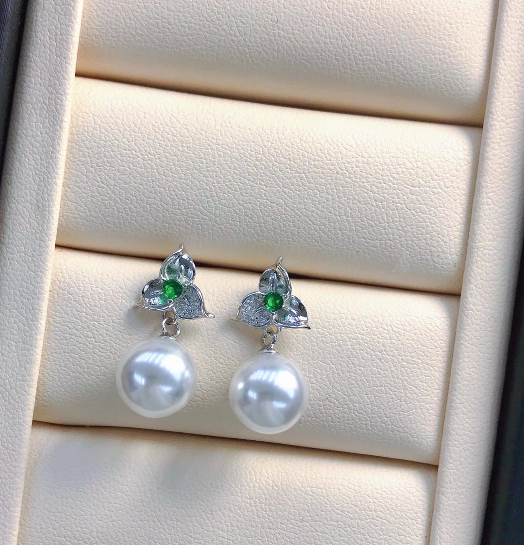 sterling silver S925 pearl earring setting  SDE073-081