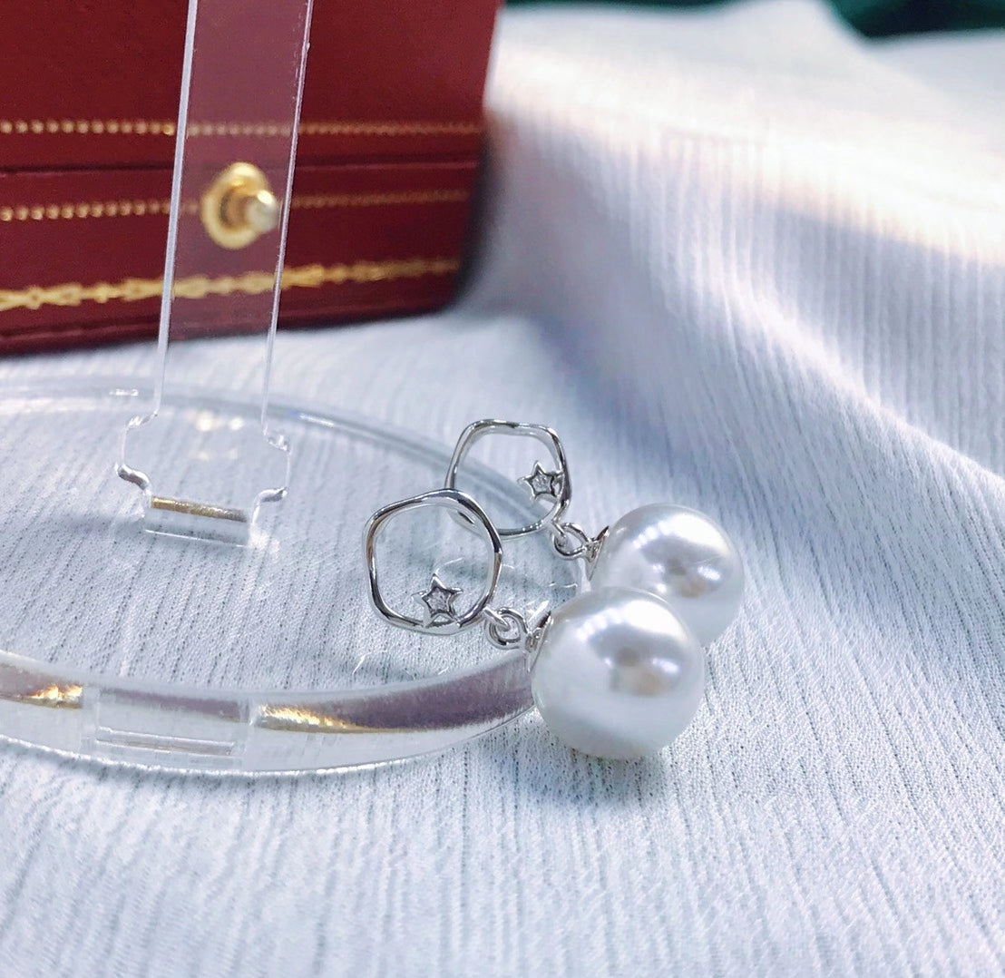 sterling silver S925 pearl earring setting  SDE082-090