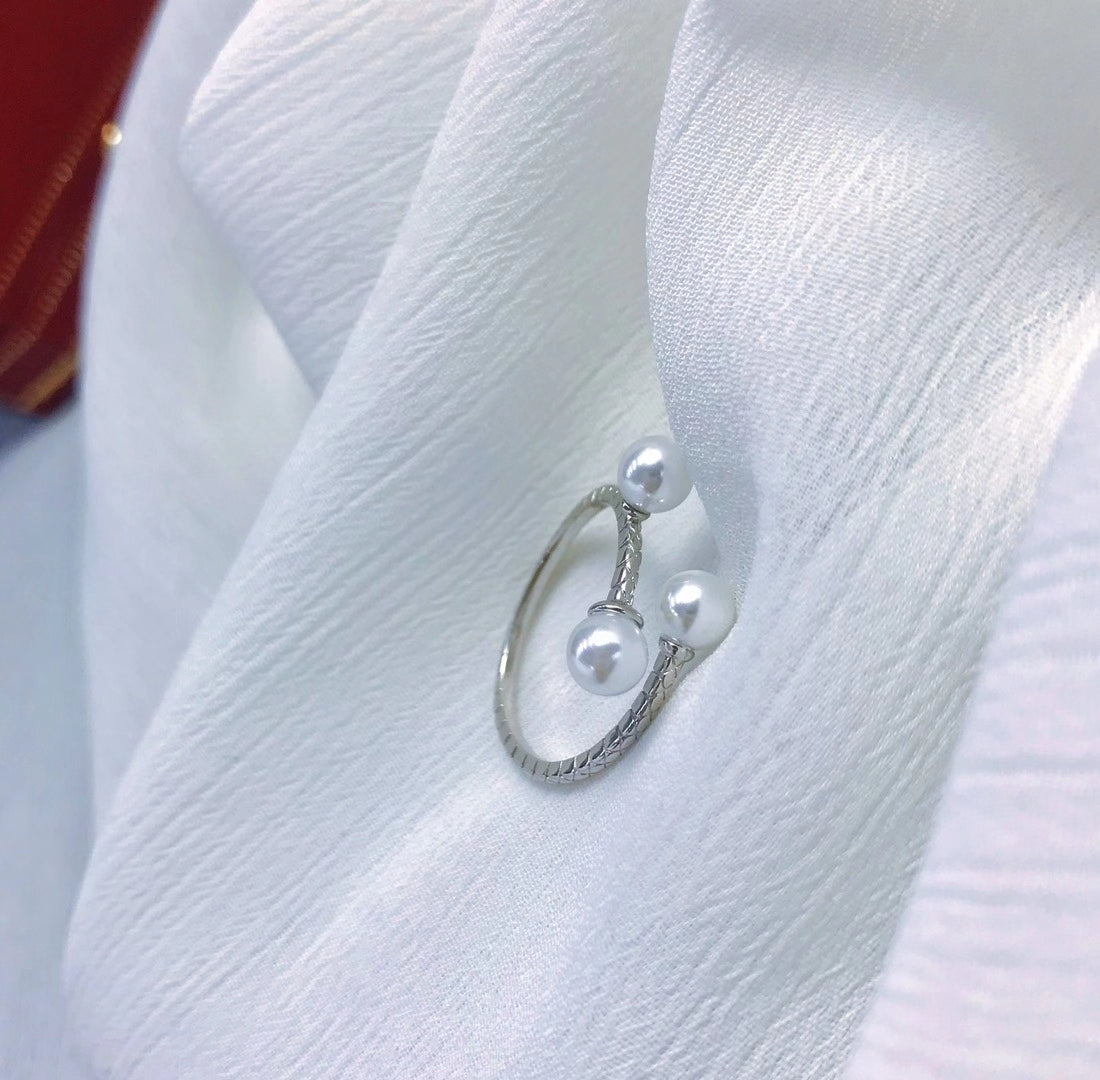 sterling silver S925 pearl ring setting  SDR100-108